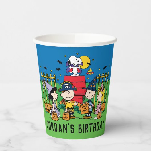 Charlie Brown en Bende Halloween Verjaardagsfeestj Papieren Bekers (Links)