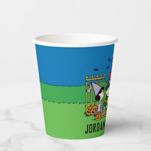 Charlie Brown en Bende Halloween Verjaardagsfeestj Papieren Bekers (Voorkant)
