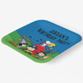 Charlie Brown en Bende Halloween Verjaardagsfeestj Papieren Bordje (Gebogen)