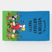 Charlie Brown en Bende Halloween Verjaardagsfeestj Spandoek (Horizontaal)