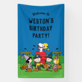 Charlie Brown en Bende Halloween Verjaardagsfeestj Spandoek (Verticaal)