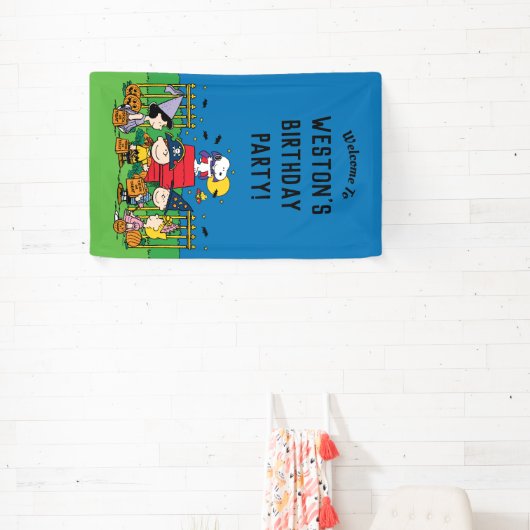 Charlie Brown en Bende Halloween Verjaardagsfeestj Spandoek (Insitu)