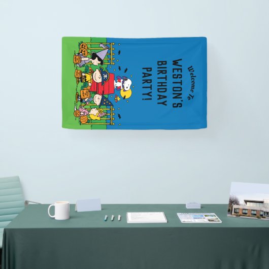 Charlie Brown en Bende Halloween Verjaardagsfeestj Spandoek (Beurs)