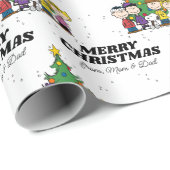 Charlie Brown en Friends Kerstmis | Jouw namen toe Cadeaupapier (Rol Hoek)