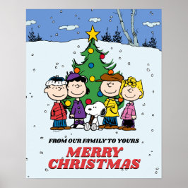 Charlie Brown en Friends Kerstmis Poster