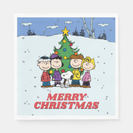 Charlie Brown en Friends Kerstmis Servet
