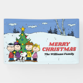 Charlie Brown en Friends Kerstmis Spandoek