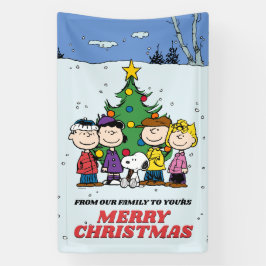 Charlie Brown en Friends Kerstmis Spandoek