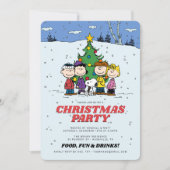 Charlie Brown en Friends Kerstparty Kaart (Voorkant)