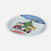 Charlie Brown en Friends Kerstparty Papieren Bordje (Gekanteld)