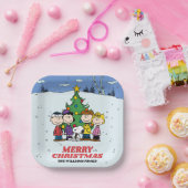 Charlie Brown en Friends Kerstparty Papieren Bordje (Feest)