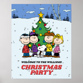 Charlie Brown en Friends Kerstparty Poster
