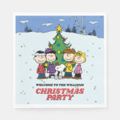 Charlie Brown en Friends Kerstparty Servet (Voorkant)