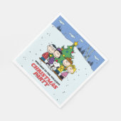 Charlie Brown en Friends Kerstparty Servet (Hoek)