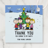 Charlie Brown en Friends Winter Birthday Bedankjes Labels (Achterkant)