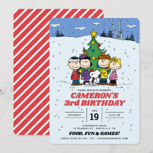 Charlie Brown en Friends Winter Birthday Kaart