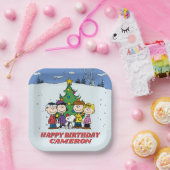 Charlie Brown en Friends Winter Birthday Papieren Bordje (Feest)