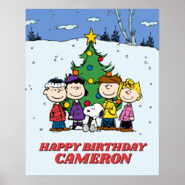 Charlie Brown en Friends Winter Birthday Poster
