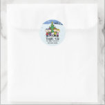 Charlie Brown en Friends Winter Birthday Ronde Sticker<br><div class="desc">Zet deze leuke Peanuts winter Birthday sticker op gunsten voor je partijgasten.</div>