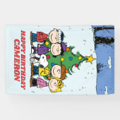 Charlie Brown en Friends Winter Birthday Spandoek (Horizontaal)