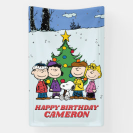 Charlie Brown en Friends Winter Birthday Spandoek