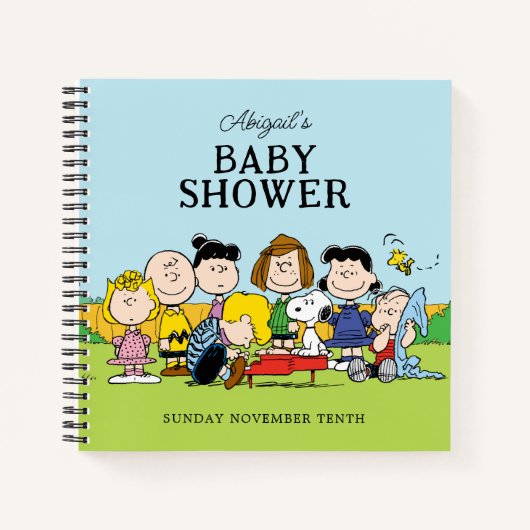 Charlie Brown en Gang Baby shower Gast Cadeaulijst Notitieboek (Voorkant)