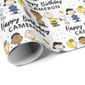 Charlie Brown en Gang Confetti Verjaardag Cadeaupapier (Rol Hoek)