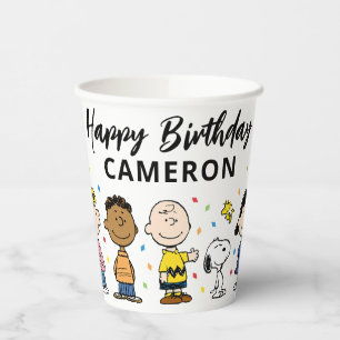 Charlie Brown en Gang Confetti Verjaardag Papieren Bekers
