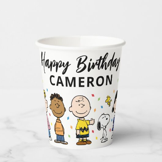 Charlie Brown en Gang Confetti Verjaardag Papieren Bekers (Links)