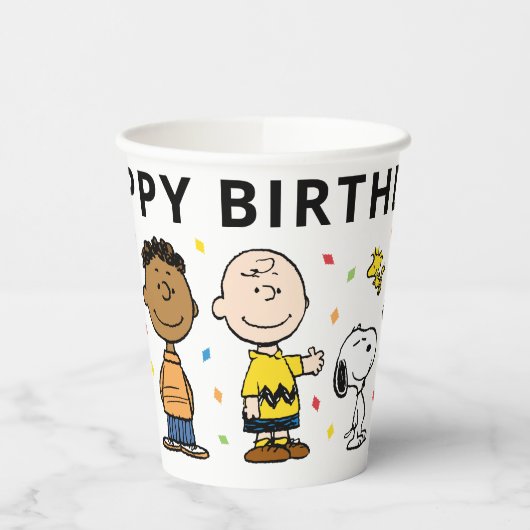 Charlie Brown en Gang Confetti Verjaardag Papieren Bekers (Links)
