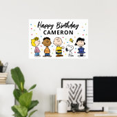 Charlie Brown en Gang Confetti Verjaardag Poster (Thuiskantoor)