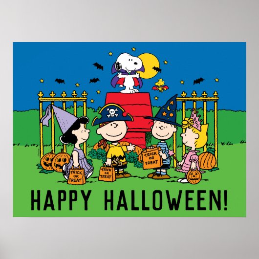 Charlie Brown en Gang Halloween Party Poster (Voorkant)