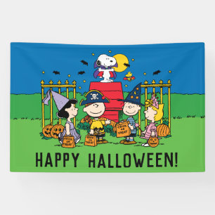 Charlie Brown en Gang Halloween Spandoek