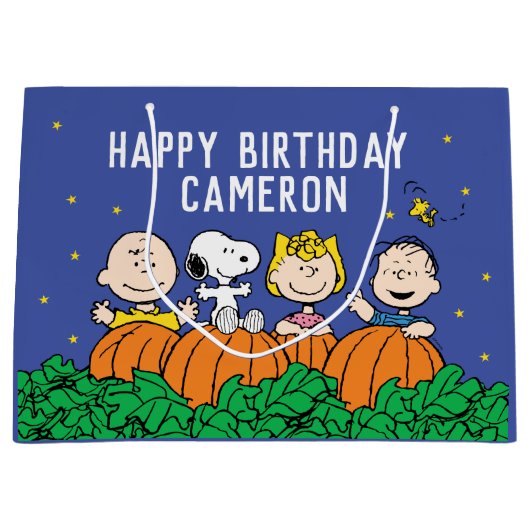 Charlie Brown en Gang Pumpkin 1 oktober Groot Cadeauzakje (Voorkant)