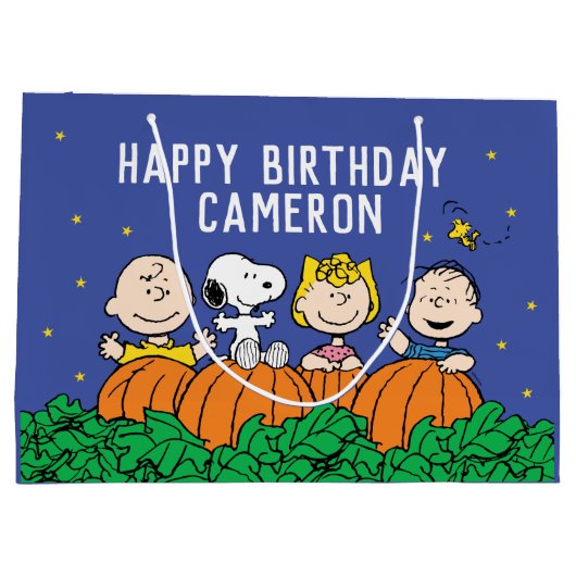 Charlie Brown en Gang Pumpkin 1 oktober Groot Cadeauzakje (Achterkant)