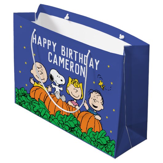 Charlie Brown en Gang Pumpkin 1 oktober Groot Cadeauzakje (Achterkant Gekanteld)