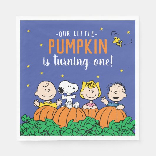 Charlie Brown en Gang Pumpkin 1 oktober Servet (Voorkant)