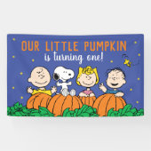 Charlie Brown en Gang Pumpkin 1 oktober Spandoek (Horizontaal)