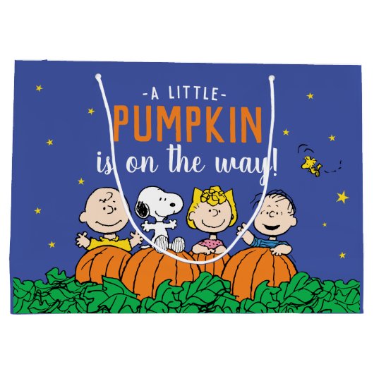 Charlie Brown en Gang Pumpkin Baby shower Groot Cadeauzakje (Achterkant)