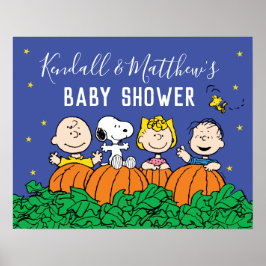 Charlie Brown en Gang Pumpkin Baby shower Poster