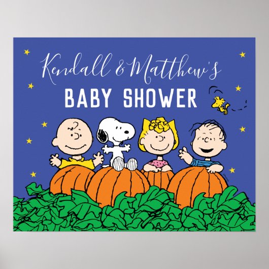 Charlie Brown en Gang Pumpkin Baby shower Poster (Voorkant)