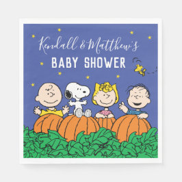 Charlie Brown en Gang Pumpkin Baby shower Servet