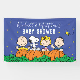 Charlie Brown en Gang Pumpkin Baby shower Spandoek
