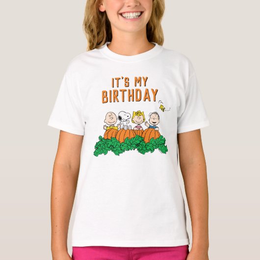 Charlie Brown en Gang Pumpkin Birthday T-shirt (Voorkant)