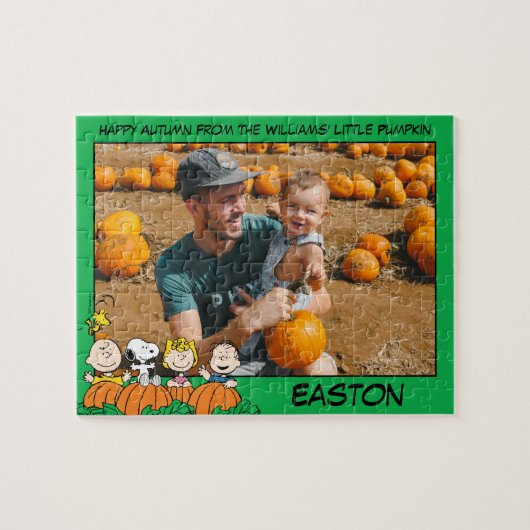 Charlie Brown en Gang Pumpkin Custom Photo Legpuzzel (Horizontaal)