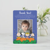 Charlie Brown en Gang Pumpkin First Birthday Bedankkaart (Staand voorkant)