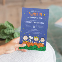 Charlie Brown en Gang Pumpkin First Birthday