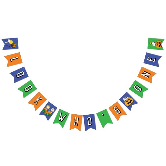 Charlie Brown en Gang Pumpkin First Birthday Vlaggetjes (Alle)