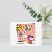 Charlie Brown en Lucy Football Comic Graphic Briefkaart (Staand voorkant)