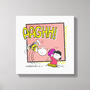 Charlie Brown en Lucy Football Comic Graphic Canvas Afdruk